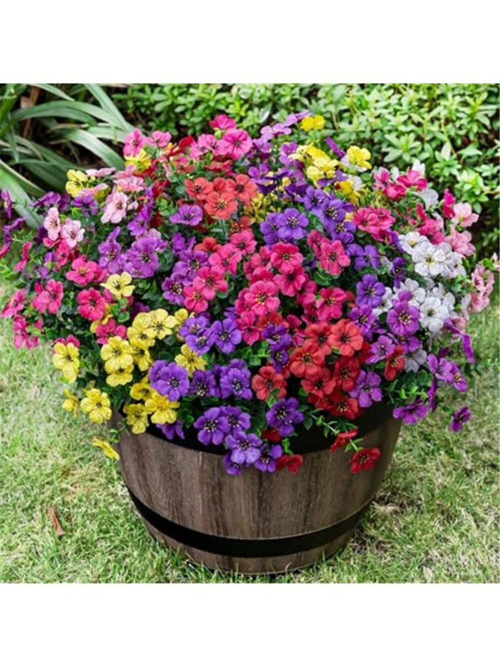 Artificial Outdoor Flowers UV Resistant Fake Plants Porch Patio Garden Decor